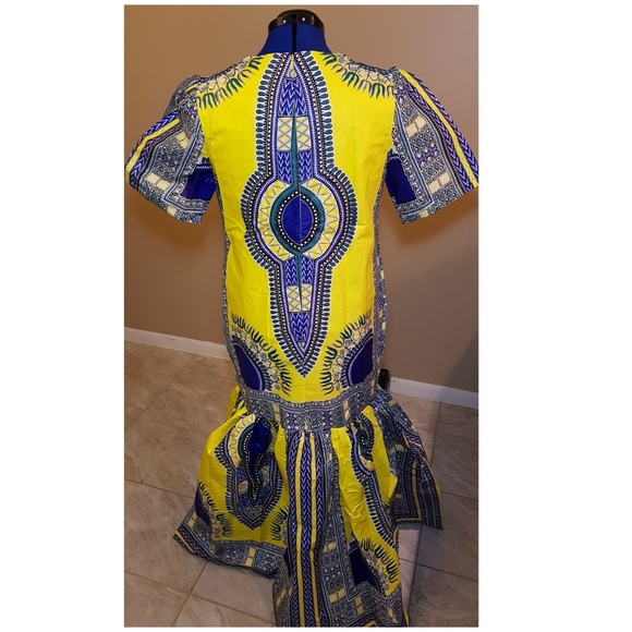 Ray of Sunshine African Wax Prints Dress - Picture 4 of 6